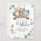 Oerwoud Dierlijk Baby shower Kaart (Voorkant)