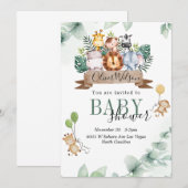 Oerwoud Dierlijk Baby shower Kaart (Voorkant / Achterkant)