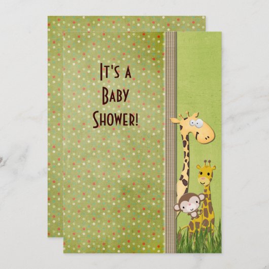 Oerwoud Dierlijk Baby shower Kaart (Voorkant / Achterkant)