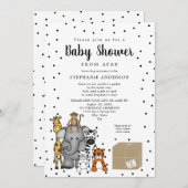 Oerwoud Dierlijk Baby shower van ver Kaart (Voorkant / Achterkant)