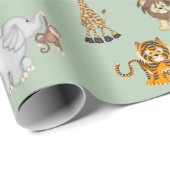 Oerwoud Dierlijk Collectie op de grond Cadeaupapier (Rol Hoek)