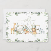 Oerwoud Dierlijk groen 1e Verjaardag Jongen Meisje Kaart (Achterkant)