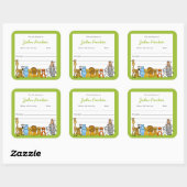 Oerwoud Dierlijke Boekplaat met aangepaste kleuren Vierkante Sticker (Vel)