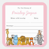 Oerwoud Dierlijke Boekplaat, veranderlijk lijst Vierkante Sticker (Voorkant)