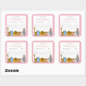 Oerwoud Dierlijke Boekplaat, veranderlijk lijst Vierkante Sticker (Vel)