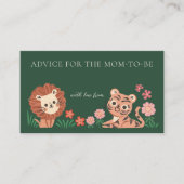 Oerwoud Dierlijke Leeuw Tijger Baby shower Advies  Informatiekaartje (Voorkant)