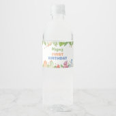 Oerwoud Dinosaur Boy Verjaardag Water Bottle Label Waterfles Etiket (Voorkant)