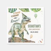 Oerwoud Dinosaur T Rex 3e verjaardagsfeestje Servet (Voorkant)