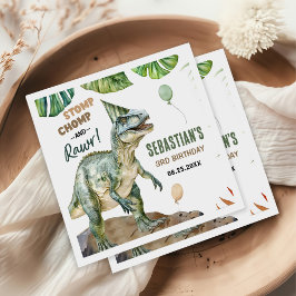 Oerwoud Dinosaur T Rex 3e verjaardagsfeestje Servet