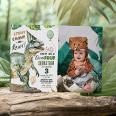 Oerwoud Dinosaur T Rex 3rd Birthday Party Foto Kaart