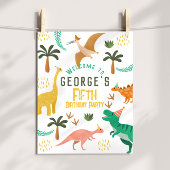 Oerwoud Dinosaur T-Rex Kids Verjaardag Welkom Teke Perfect Poster