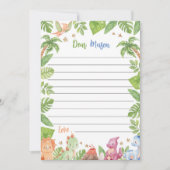 Oerwoud Dinosaur Time Capsule Opmerking Bericht Ka Bedankkaart (Voorkant)