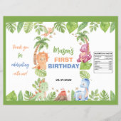 Oerwoud Dinosaurus 1e Verjaardag Chip Bag Wrapper Flyer (Voorkant)