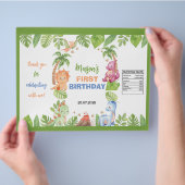 Oerwoud Dinosaurus 1e Verjaardag Chip Bag Wrapper Flyer (Hand)