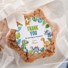 Oerwoud Dinosaurus Boy Labels Verjaardag Baby show