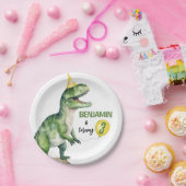 Oerwoud Dinosaurus Drie-rex Verjaardag Papieren Bordje (Feest)