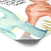 Oerwoud Dinosaurus Eerste Verjaardag Mijlpaal teke Poster (Hoek)