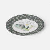 Oerwoud Dinosaurus Jongen 1e Verjaardag Schattigee Papieren Bordje (Gekanteld)