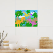 Oerwoud Dinosaurus KleurenPoster Poster (Keuken)