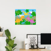 Oerwoud Dinosaurus KleurenPoster Poster (Thuiskantoor)