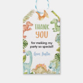 Oerwoud Dinosaurus Verjaardag Dank u Label Cadeaulabel (Voorkant)