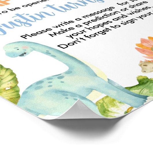 Oerwoud Dinosaurus Verjaardag Tijd Capsule Teken Poster (Hoek)