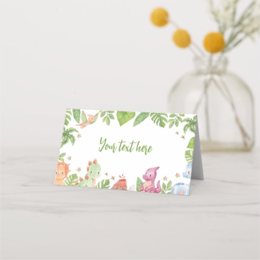 Oerwoud Dinosaurus Verjaardag Voedsel Tent Plaatskaartje (Voorkant)