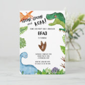 Oerwoud Dinosaurus Verjaardagsfeest Kaart (Staand voorkant)