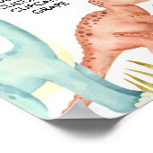 Oerwoud Dinosaurussen 1e Verjaardag Mijlpaal teken Poster (Hoek)