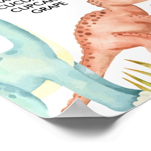 Oerwoud Dinosaurussen 1e Verjaardag Mijlpaal teken Poster (Hoek)