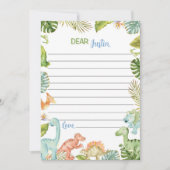 Oerwoud Dinosaurussen Tijd Capsule Nota Bericht Ka Bedankkaart (Voorkant)
