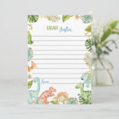 Oerwoud Dinosaurussen Tijd Capsule Nota Bericht Ka Bedankkaart (Staand voorkant)