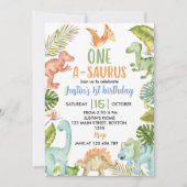 Oerwoud Dinosaurussen Verjaardagsfeestuitnodiging Kaart (Voorkant)