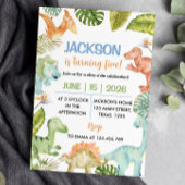 Oerwoud Dinosaurussen Verjaardagsfeestuitnodiging Kaart