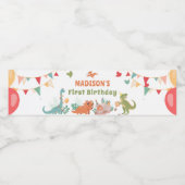 Oerwoud Dinosaurussen Verjaardagswaterflesetiket Waterfles Etiket (Enkel label)