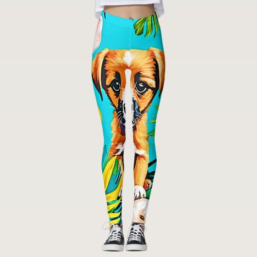 Oerwoud Dog Art Leggings (Voorkant)
