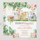 Oerwoud Driejarig meisje Kaart (Voorkant / Achterkant)