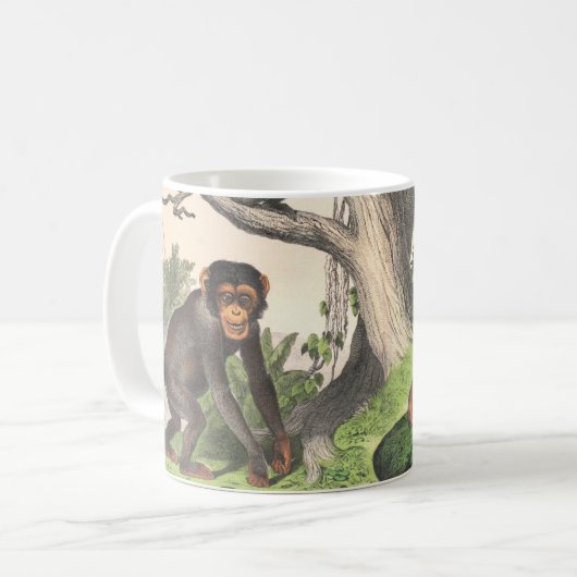 Oerwoud - Eierapen - Chimpansee -  Waterverf Koffiemok (Voorkant links)