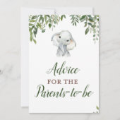Oerwoud Elephant Advice for Parents Sign Size 5x7" Kaart (Voorkant)