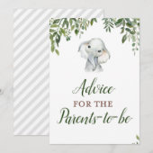 Oerwoud Elephant Advice for Parents Sign Size 5x7" Kaart (Voorkant / Achterkant)