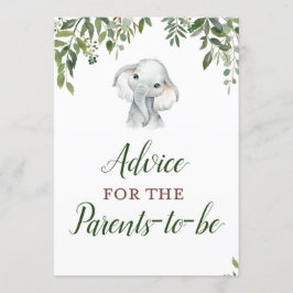 Oerwoud Elephant Advice for Parents Sign Size 5x7" Kaart