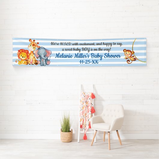 Oerwoud Elephant Baby shower Banner (Insitu)