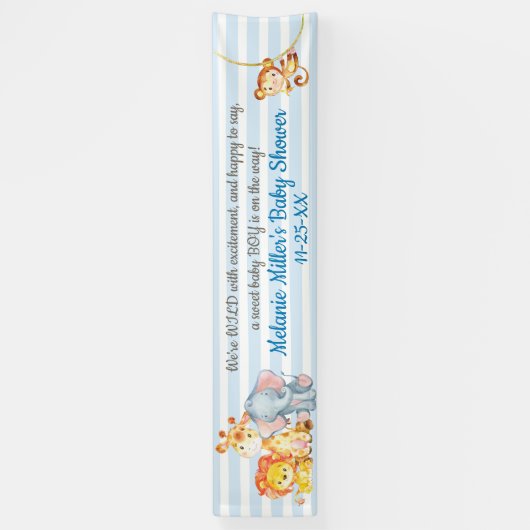 Oerwoud Elephant Baby shower Banner (Verticaal)