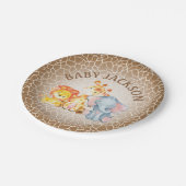 Oerwoud Elephant Baby shower Borden Papieren Bordje (Gekanteld)