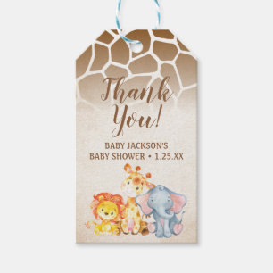 Oerwoud Elephant Baby shower Dank u Labels Cadeaulabel
