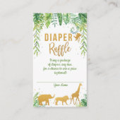 Oerwoud Elephant Baby shower Diaper Raffle Kaart (Voorkant)