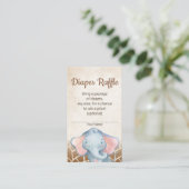 Oerwoud Elephant Baby shower Diaper Raffle Kaart (Staand voorkant)