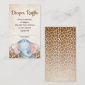 Oerwoud Elephant Baby shower Diaper Raffle Kaart (Voorkant / Achterkant)