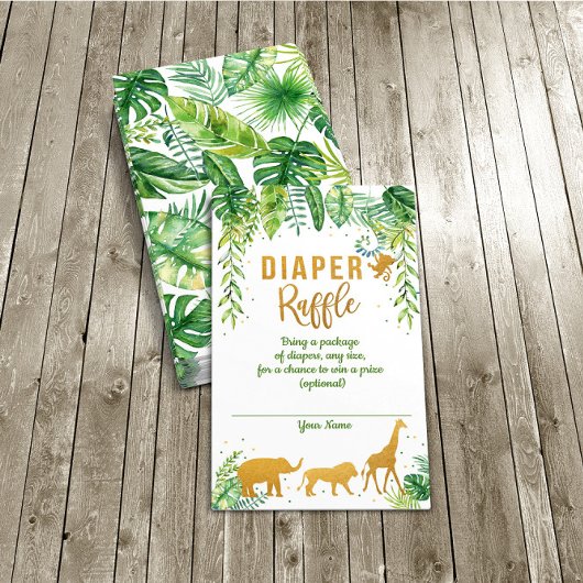 Oerwoud Elephant Baby shower Diaper Raffle Kaart