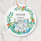 Oerwoud Elephant Baby shower Favor Gift Label (Voorkant)